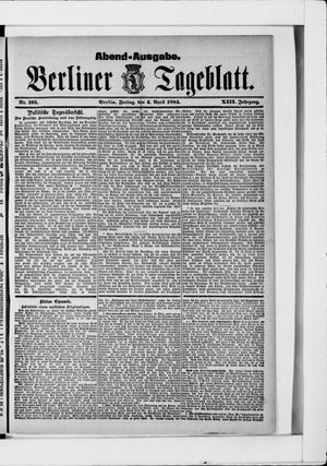 Berliner Tageblatt und Handels-Zeitung vom 04.04.1884