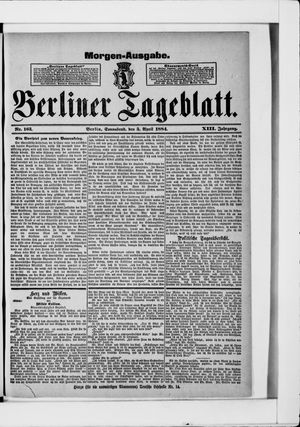 Berliner Tageblatt und Handels-Zeitung on Apr 5, 1884
