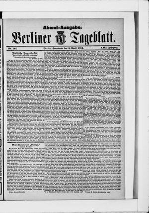 Berliner Tageblatt und Handels-Zeitung vom 05.04.1884