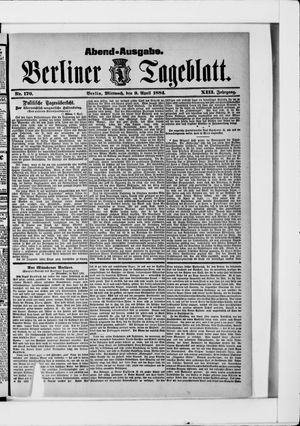 Berliner Tageblatt und Handels-Zeitung vom 09.04.1884