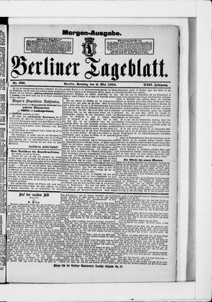 Berliner Tageblatt und Handels-Zeitung on May 4, 1884