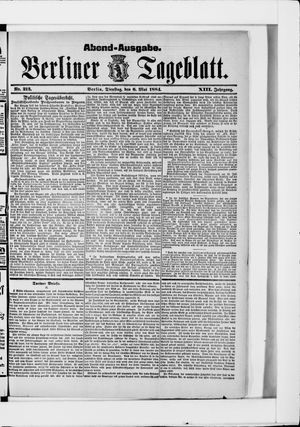 Berliner Tageblatt und Handels-Zeitung on May 6, 1884
