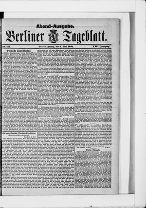 Berliner Tageblatt und Handels-Zeitung on May 9, 1884