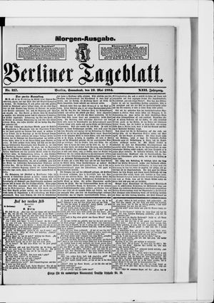 Berliner Tageblatt und Handels-Zeitung vom 10.05.1884