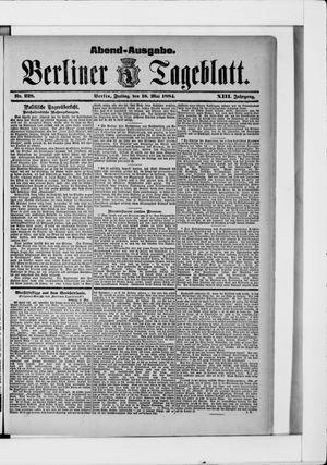 Berliner Tageblatt und Handels-Zeitung vom 16.05.1884