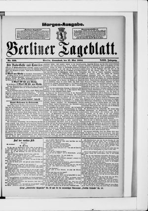 Berliner Tageblatt und Handels-Zeitung vom 17.05.1884