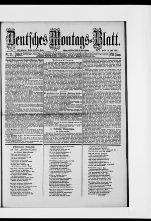 Berliner Tageblatt und Handels-Zeitung on May 26, 1884
