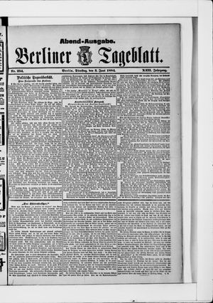 Berliner Tageblatt und Handels-Zeitung vom 03.06.1884