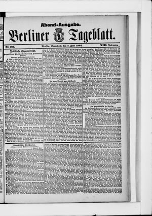 Berliner Tageblatt und Handels-Zeitung vom 07.06.1884