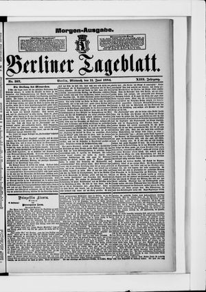 Berliner Tageblatt und Handels-Zeitung vom 11.06.1884
