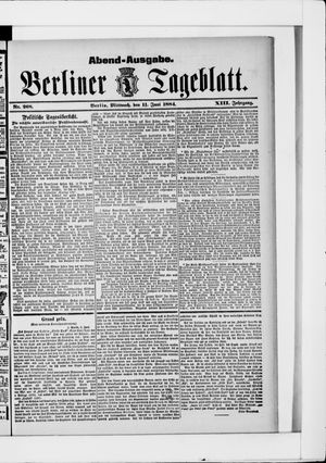 Berliner Tageblatt und Handels-Zeitung vom 11.06.1884