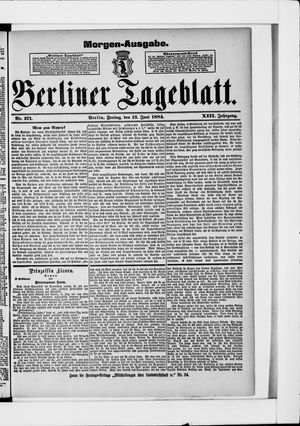 Berliner Tageblatt und Handels-Zeitung vom 13.06.1884