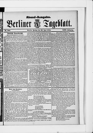 Berliner Tageblatt und Handels-Zeitung vom 20.06.1884