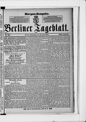 Berliner Tageblatt und Handels-Zeitung vom 26.06.1884