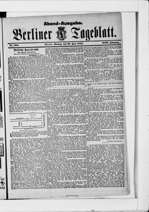Berliner Tageblatt und Handels-Zeitung vom 30.06.1884