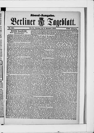 Berliner Tageblatt und Handels-Zeitung on Sep 2, 1884