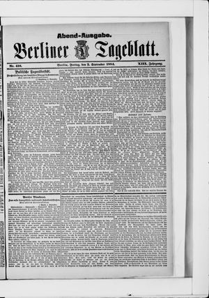 Berliner Tageblatt und Handels-Zeitung vom 05.09.1884