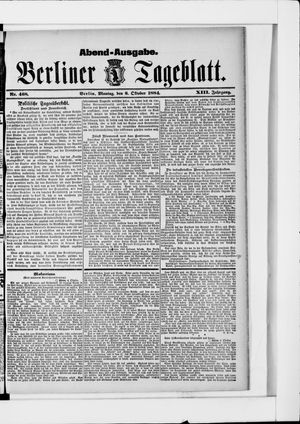 Berliner Tageblatt und Handels-Zeitung vom 06.10.1884
