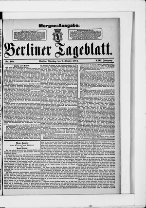 Berliner Tageblatt und Handels-Zeitung vom 07.10.1884