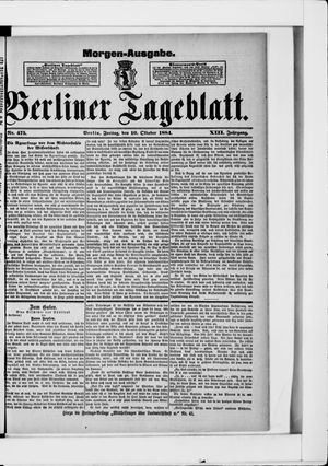 Berliner Tageblatt und Handels-Zeitung vom 10.10.1884