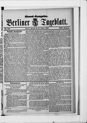 Berliner Tageblatt und Handels-Zeitung vom 17.10.1884