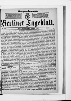 Berliner Tageblatt und Handels-Zeitung vom 05.11.1884