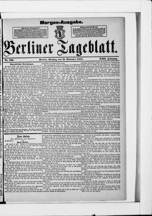 Berliner Tageblatt und Handels-Zeitung vom 11.11.1884