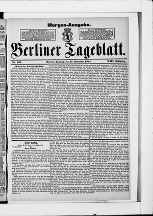 Berliner Tageblatt und Handels-Zeitung vom 25.11.1884