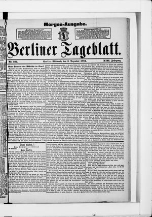 Berliner Tageblatt und Handels-Zeitung on Dec 3, 1884