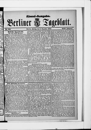 Berliner Tageblatt und Handels-Zeitung vom 05.12.1884