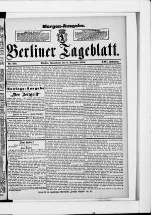 Berliner Tageblatt und Handels-Zeitung vom 06.12.1884