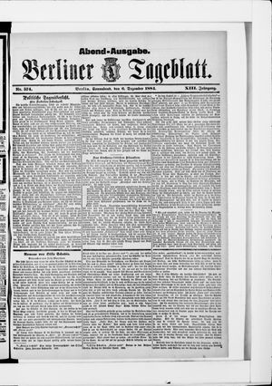 Berliner Tageblatt und Handels-Zeitung vom 06.12.1884