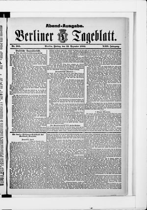 Berliner Tageblatt und Handels-Zeitung vom 12.12.1884