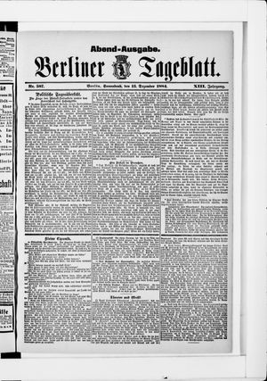 Berliner Tageblatt und Handels-Zeitung vom 13.12.1884