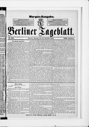 Berliner Tageblatt und Handels-Zeitung vom 14.12.1884