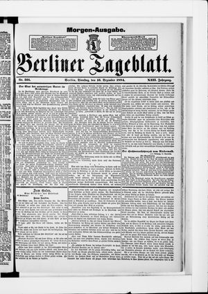 Berliner Tageblatt und Handels-Zeitung vom 16.12.1884