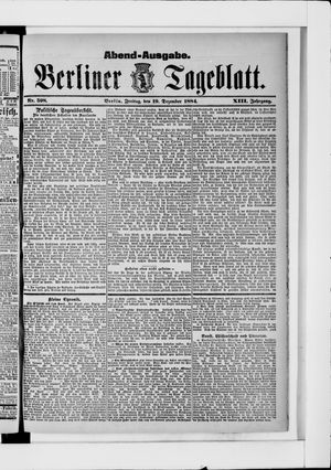 Berliner Tageblatt und Handels-Zeitung vom 19.12.1884