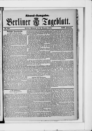 Berliner Tageblatt und Handels-Zeitung vom 24.12.1884