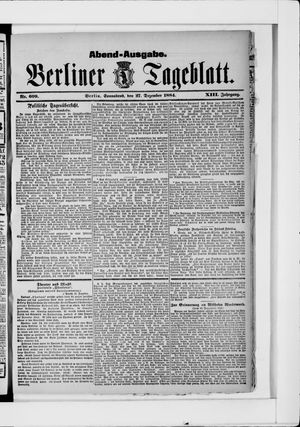 Berliner Tageblatt und Handels-Zeitung vom 27.12.1884