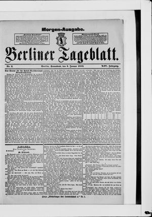 Berliner Tageblatt und Handels-Zeitung vom 03.01.1885