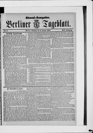 Berliner Tageblatt und Handels-Zeitung vom 06.01.1885