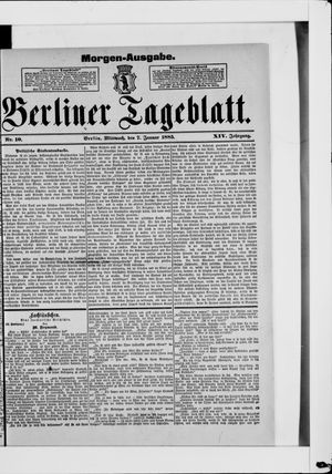 Berliner Tageblatt und Handels-Zeitung vom 07.01.1885