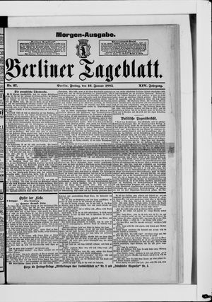 Berliner Tageblatt und Handels-Zeitung vom 16.01.1885