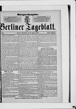 Berliner Tageblatt und Handels-Zeitung on Jan 17, 1885