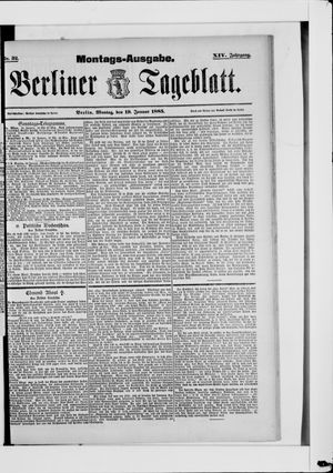 Berliner Tageblatt und Handels-Zeitung vom 19.01.1885