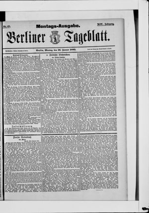 Berliner Tageblatt und Handels-Zeitung vom 26.01.1885