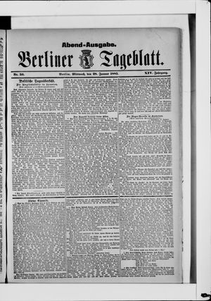 Berliner Tageblatt und Handels-Zeitung on Jan 28, 1885