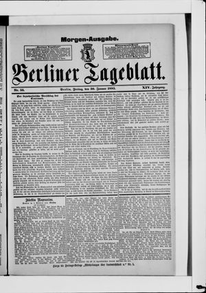 Berliner Tageblatt und Handels-Zeitung on Jan 30, 1885