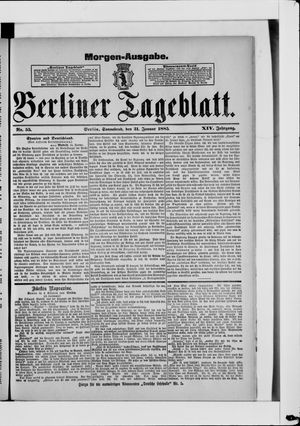 Berliner Tageblatt und Handels-Zeitung vom 31.01.1885
