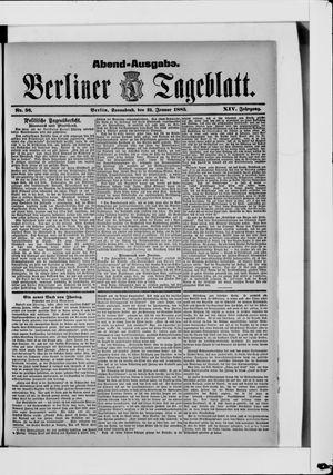 Berliner Tageblatt und Handels-Zeitung on Jan 31, 1885
